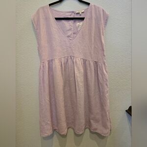 Madewell Relaxed Empire Waist Minidress, Lavender, Size Large, NWT